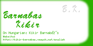 barnabas kikir business card